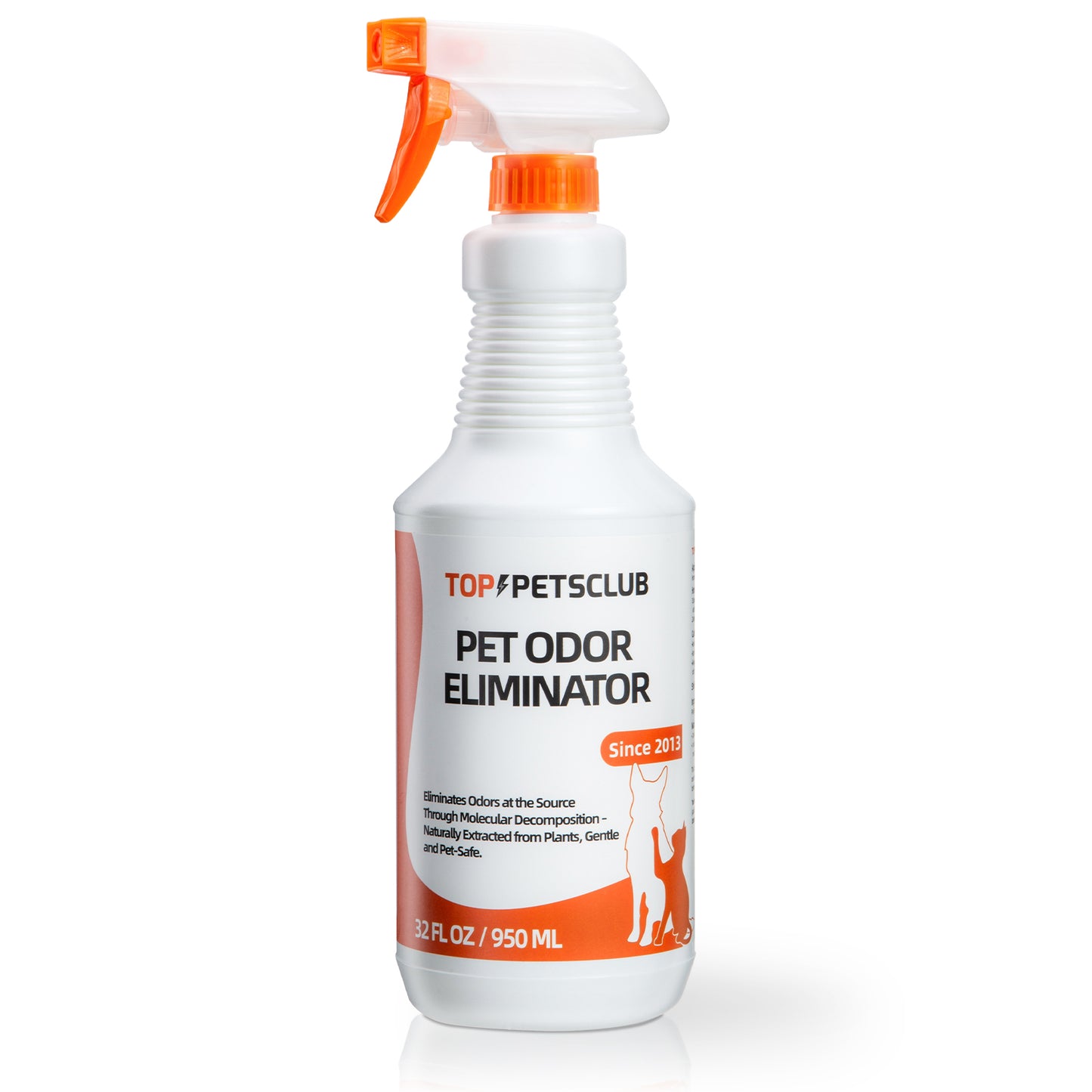 TOPPETSCLUB Pet Odor Eliminator for Strong Odor, Pet Stain Remover for carpet, Ready to Use Dog & Cat Urine Odor Eliminator Spray - Used in House,Clothing,Furniture and Cars